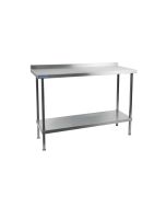 Vogue Stainless Steel Wall Table with Upstand 600mm x 600mm Deep
