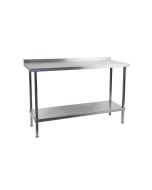 Vogue Stainless Steel Wall Table with Upstand 900mm x 600mm Deep
