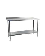 Vogue Stainless Steel Wall Table with Upstand 1200mm x 600mm Deep