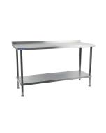 Vogue Stainless Wall Table with Upstand 1800mm x 600mm Deep