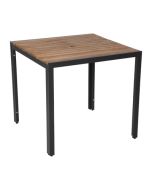 Bolero Square Steel and Acacia Table 800mm DS152