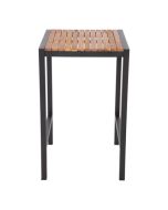 Bolero Square Steel and Acacia Bar Table 600mm DS155