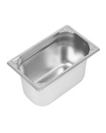 Vogue Heavy Duty Stainless Steel 1/4 Gastronorm Tray 150mm
