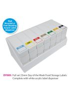 Removable Day Of The Week Food Labels For Fridge, Freezer & Ambient - With Dispenser