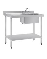 Vogue Stainless Steel Sink Left Hand Drainer 1000x600mm - DY821