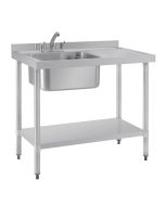 Vogue Stainless Steel Sink Right Hand Drainer 1000x600mm - DY820