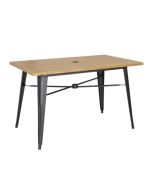 Bolero Complete Outdoor Aluminium Table Light Wood Effect Finish 1200x760mm FT954