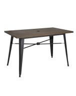 Bolero Complete Outdoor Aluminium Table Dark Wood Effect 1200x760mm FT955