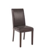 Bolero Faux Leather Dining Chairs Dark Brown (2 Pack) GF955