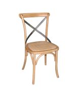 Bolero Natural Bentwood Chairs with Metal Cross Backrest (2 Pack) GG656