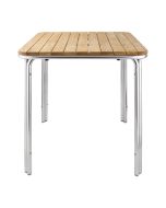 Bolero Square Ash and Aluminium Table 700mm GL982