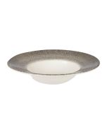 Churchill Studio Prints Raku Round Wide Rim Bowls White and Quartz Black 280mm (12 Pack) RKBQVWBL1
