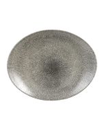 Churchill Studio Prints Raku Oval Coupe Plates Quartz Black 317mm (12 Pack) RKBQOP121