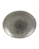 Churchill Studio Prints Raku Oval Coupe Plates Quartz Black 270mm (12 Pack) RKBQOP581