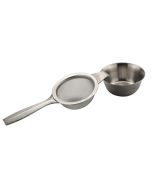 Tea Strainer Single Arm With Drip Bowl - 11109
