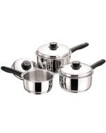 Saucepan 3pc Set 16cm 18cm 20cm Polished - 3PBLACKH