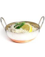 Balti Dish 20cm 1.6ltr Stainless Steel Body Copper Base - 605-8