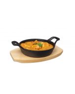 Cast Iron Sizzle Dish + Trivet Round 15cm - 7115