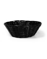 Black Poly Rattan Basket Round 18cm 7in  - C03002K-C