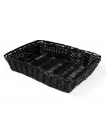Black Rattan Basket Rect 28X40cm 16Inx11in - C03018K