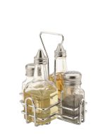 Glass Steel Condiment Set 4 pc - J-02-06B