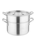Vogue Aluminium Double Boiler Pan With Lid 24cm