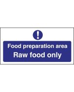Vogue Food Preparation Area Raw Food Only Sign