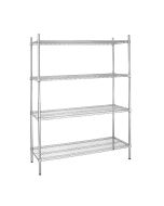 Vogue 4 Tier Wire Shelving Kit 1525x460mm
