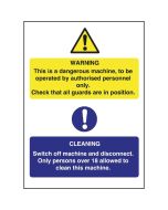 Vogue Dangerous Machine Cleaning Sign