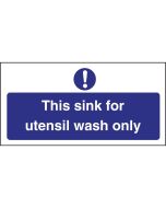 Vogue Utensil Wash Only Sign