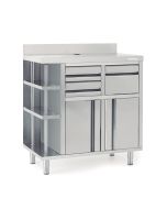 Infrico MCAF1000CD 1000mm Wide Back Bar Coffee Storage Unit With Left Shelves