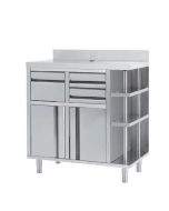 Infrico MCAF1000CI 1000mm Wide Back Bar Coffee Storage Unit With Right Shelves