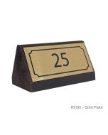 Rustic Wooden Table Number - with gold plate