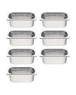 Vogue Stainless Steel Gastronorm Container Kit 1/4 (7 pack)