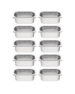 Vogue Stainless Steel Gastronorm Container Kit 1/4 (10 pack)