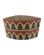 Fiesta Recyclable Christmas Cup Sleeves for 12oz Hot Cups (100 Pack)