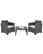 Bolero PP Armchair and Table Wicker Set Grey DR309