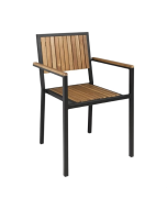 Bolero Steel & Acacia Armchair (4 Pack) DS151