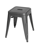 Bolero Bistro Steel Low Stool Gun Metal (4 Pack) DM933