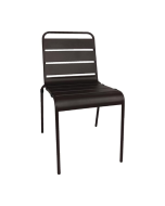 Bolero Amalfi Slatted Steel Side Chairs Black (4 Pack) CS728