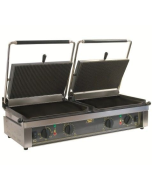 Roller Grill D'PANINI L Large Double - Ribbed Top & Flat Base Plates Contact Grill