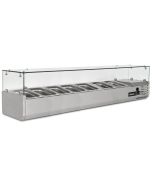 Blizzard TOP1500-14CR 1.5m Glass Canopy 1/4 Gastronorm Prep Top 