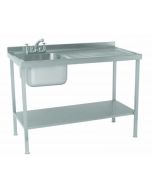 Flat Packed Parry Single Bowl Right Hand Drainer Sink - Stainless Steel L1000 x W600 x W900 - SINK1060RFP