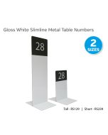 The Emperor Range - Slimline Metal Table Numbers - Tall Gloss White