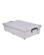 Storage Box 40L W/ Clip Handles On Wheels