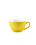 Genware Porcelain Yellow Bowl Shaped Cup 34cl/ 12oz