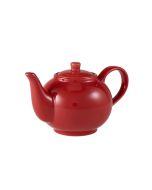 Genware Porcelain Red Teapot 45cl/ 15.75oz