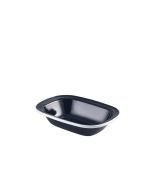 Enamel Pie Dish Black with White Rim 18cm