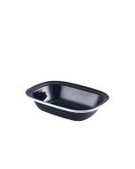 Enamel Pie Dish Black with White Rim 20cm