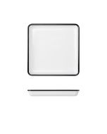 Black/ White Melamine Athens Square Tray 25cm